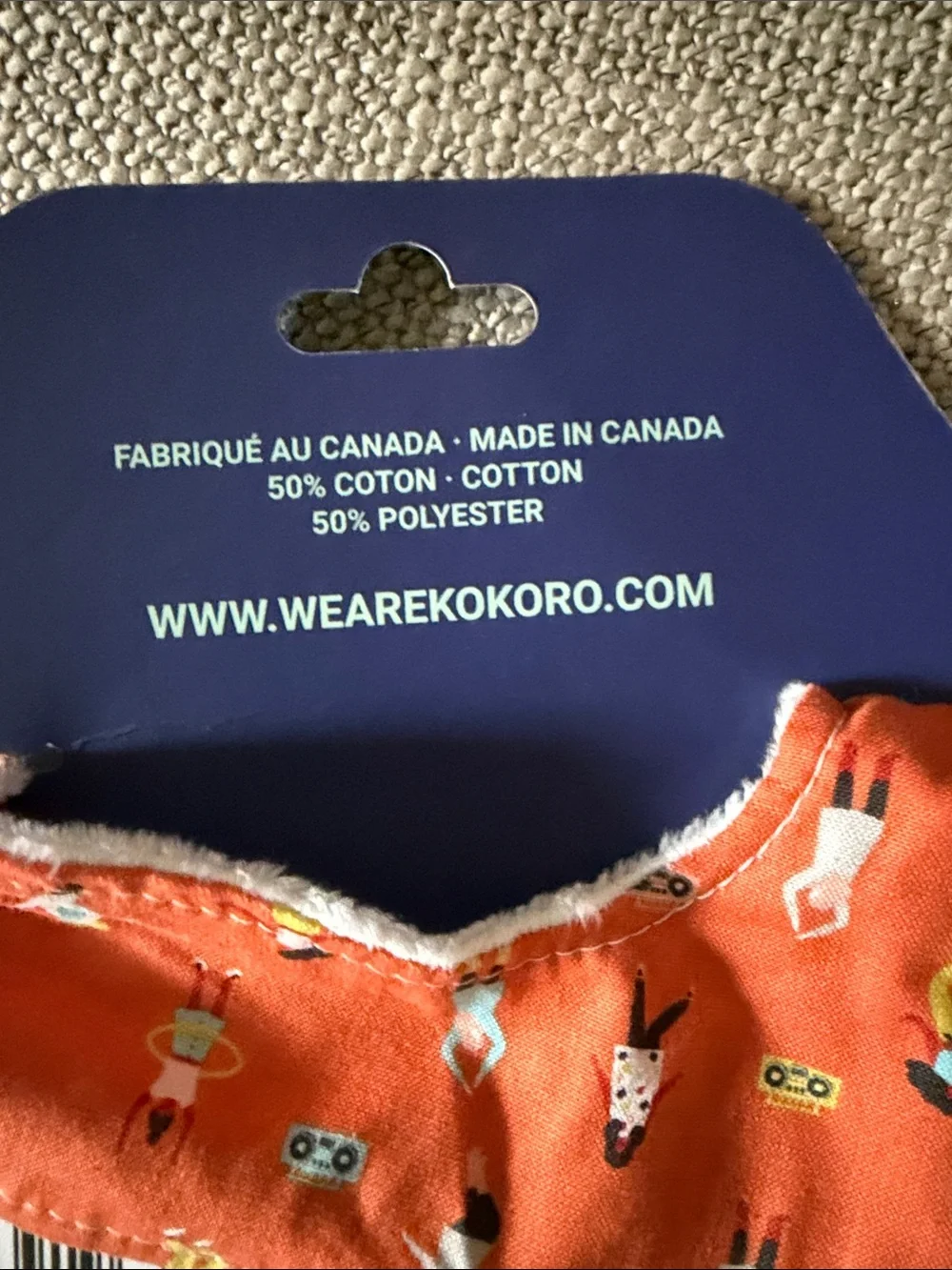 Orange Patterned Baby Bib